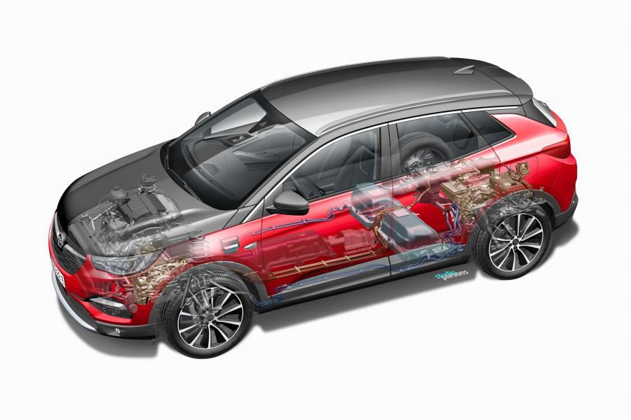 Схема Opel Grandland X Hybrid4 2019 года  (фото 14 из 42)
